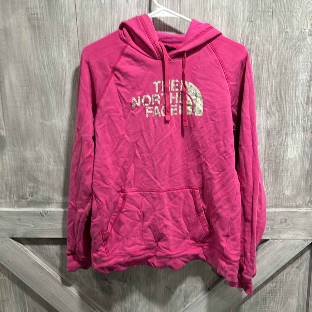 North Face size L women’s  pink hoodie U1